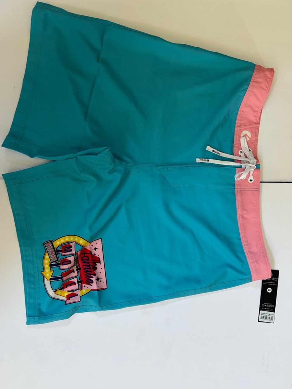 ethika Teal and Pink Men’s Swim Trunks